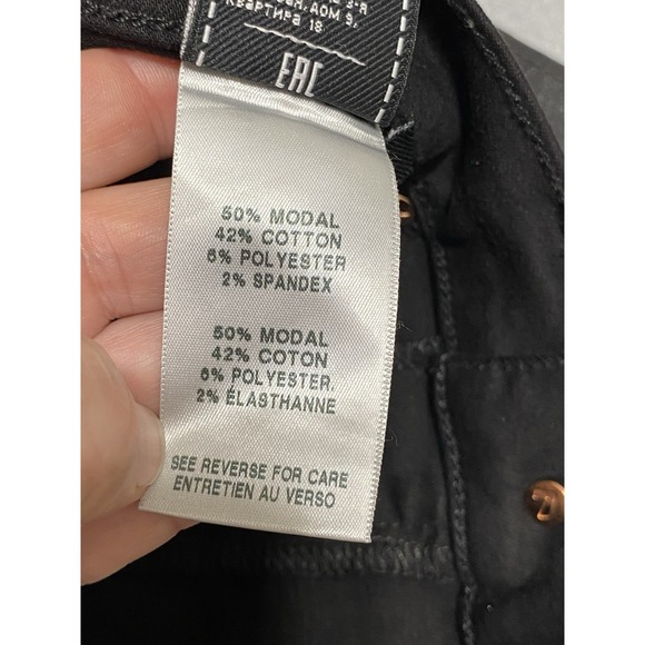 7 Seven For All Mankind Black Women's Jeans Size 30 Flare Low Rise Leather READ - Picture 11 of 14